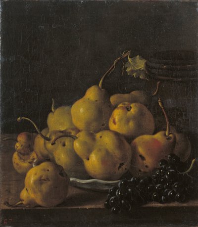 Still Life with Pears and Grapes by Luis Egidio Melendez